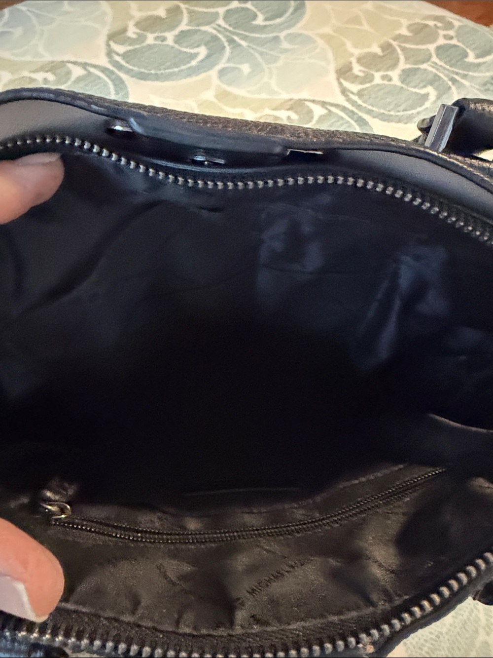 Michael Kors Black Pebbled Leather Dome Satchel with Crossbody Strap - Picture 4 of 5